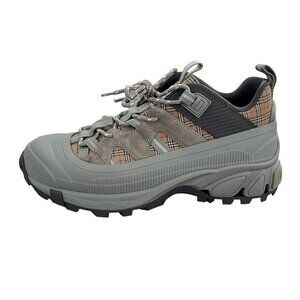 Burberry 8043864 Men's Arthur Check‎ Gray Canvas/Suede Sneakers 9 US (42 Eu)